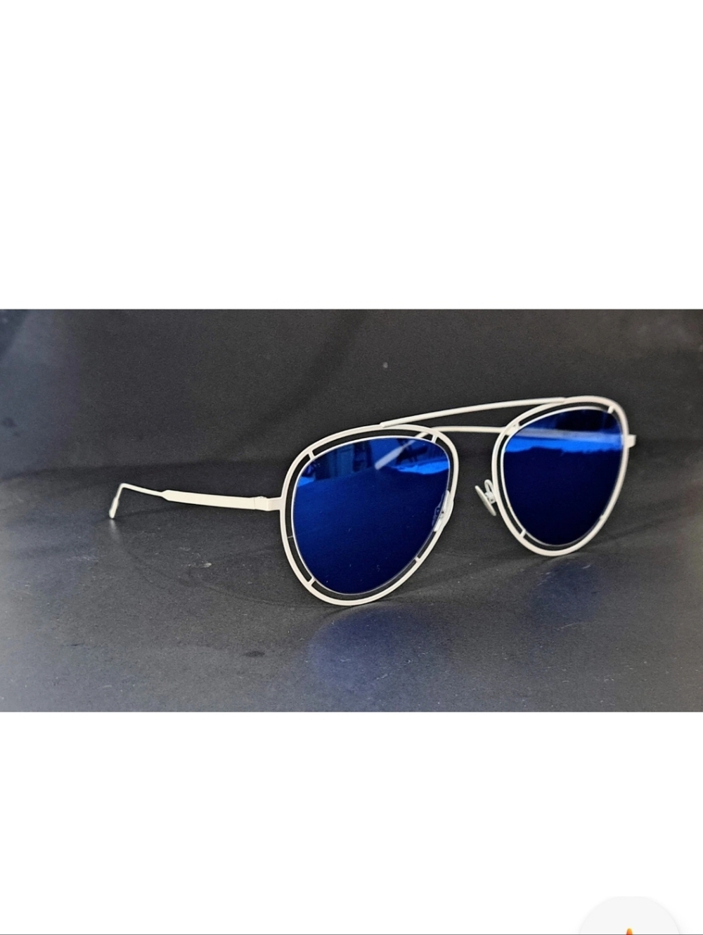SEE 1530 Sunglasses Aviator White/blue New Unisex Made In Italy